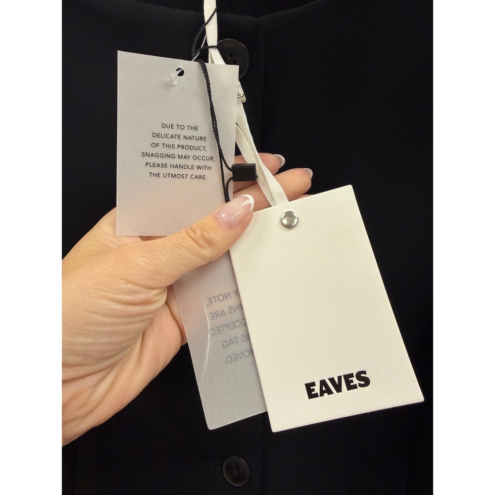 Eaves Vest Top Black Sleeveless Button Down Tailored Minimalist Chic NWT Size M - Picture 7 of 14